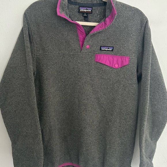 Patagonia Gray and Purple Sweatshirt with Stand-Up Collar - Picture 1 of 4